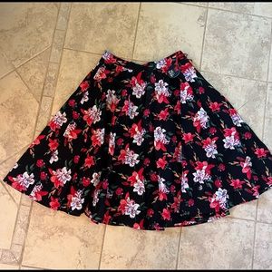 Hell Bunny Swing/Circle Skirt in Black and Pink Floral New With Tags